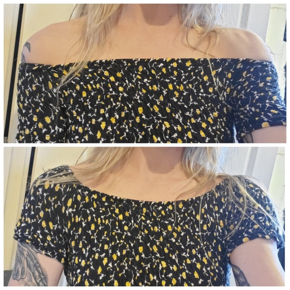 Topshop floral short sleeved crop top - Picture 2 of 5